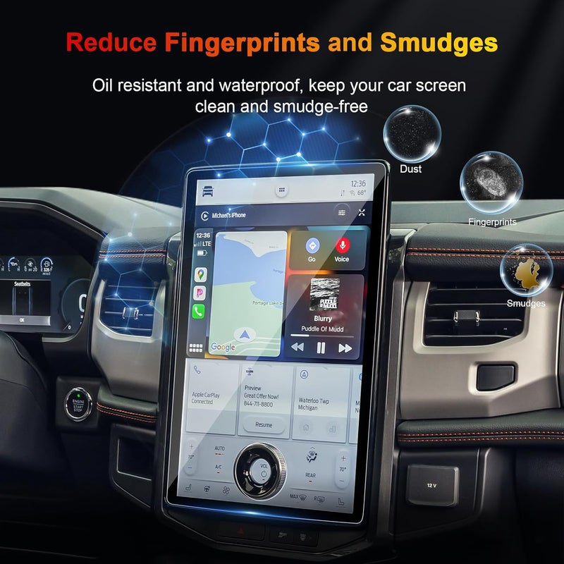 BSTW for 2024 Ford Expedition Screen Protector for 2022-2024 Expedition SYNC 4A 15.5" Display Expedition SUV Accessories Touch Screen Guard Tempered Glass Protective Film (Expedition 15.5-In HD) - Image 3